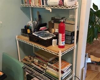 Baker's rack, cook books