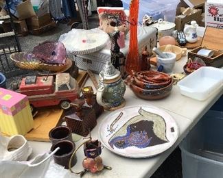 Viking glass vase, smalls and collectibles