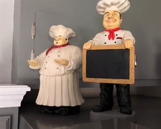 Cook figurines blackboard for menu