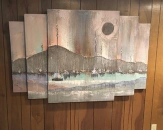 Layered wall scene of bay