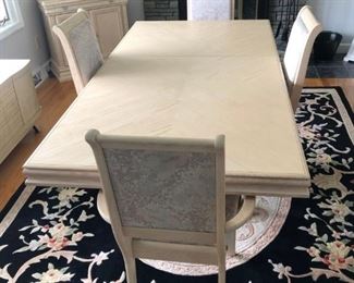 Dining table over nice room size carpet