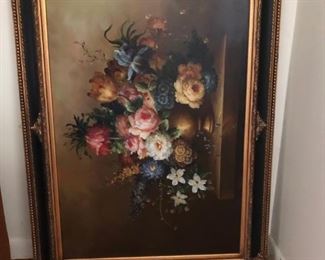 Large couch art in elegant frame