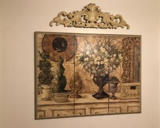 Three panel Italian scene