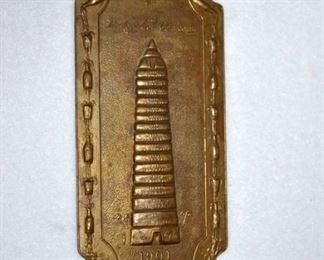1901 COKE AWARD PLAQUE FOR GALLONS SERVED