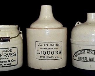 STONE JUGS w/ADVERTISING