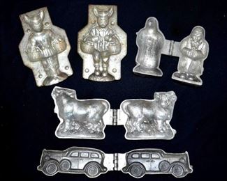 CHOCOLATE MOLDS, 1890 E. & CO. SANTA & E. & CO. LAMB, KRAUSS SON CAR