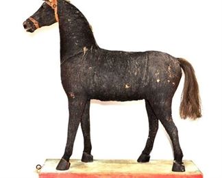 Antique Sawdust Toy Horse on Rollers