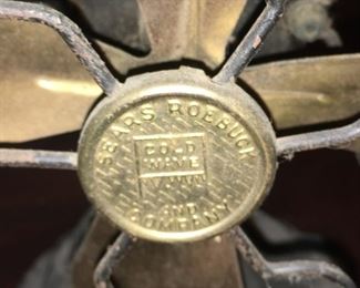Small Antq. SEARS ROEBUCK Brass Blade Fan