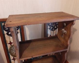 View of Antique Wooden Bookshelf