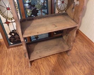 View of Antique Wooden Bookshelf