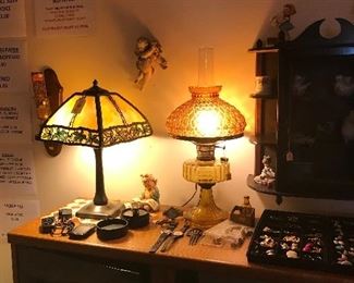 Handel lamp and converted oil lamp!