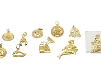 14. Misc. Lot 14K Charms Pendants