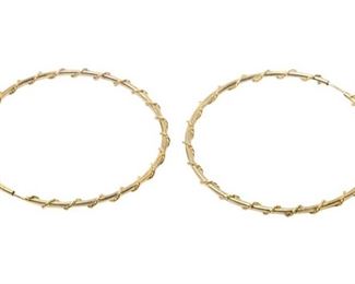 21. Womens 14K Yellow Gold Hoop Earrings