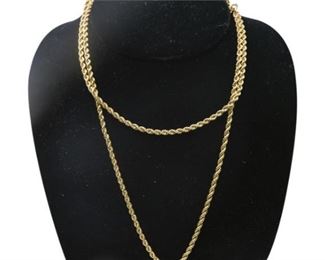 39. Rope Design 14K Yellow Gold Necklace