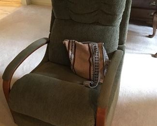 La-Z-boy rocker recliner in soft green color