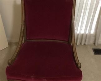 Occasional chair - red velvet fabric