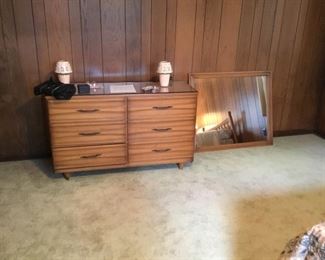Mid century dresser & mirror