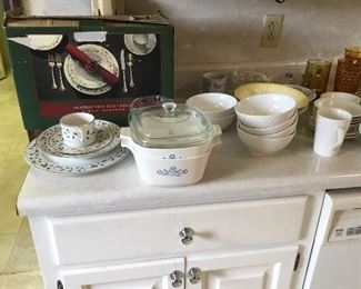 Dish set - new in box; Corning ware, etc