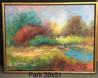Park, oil on canvas, "Chromatic Landscape"