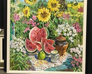 Michael Kokin, "Summer Pic-nic Still Life" c. 1985, oil on canvas