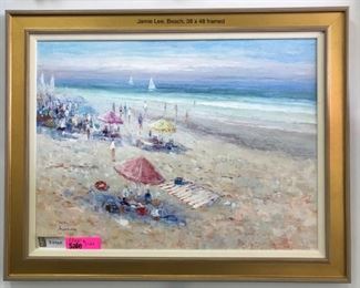 Jamie Lee, "Beach" 38 x 48 in. framed