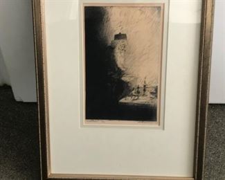 Havdalah, by Charles Weissman, c. 1935, Etching