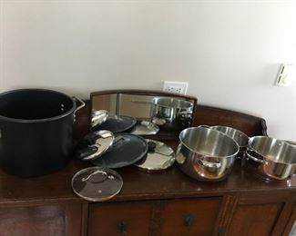 pots and narrow buffet