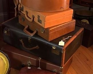 Vintage leather and suitcases