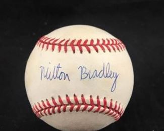 Milton Bradley Autographed Baseball