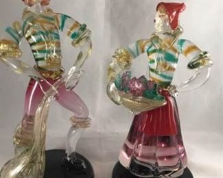 Murano Glass Man and Woman Figurine