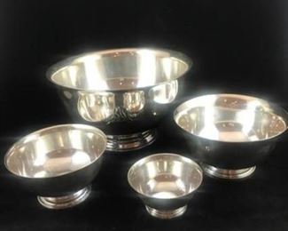Set of Four Sterling Silver Bowls