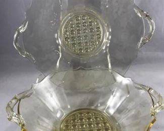 Vintage Yellow Bowl and Dish