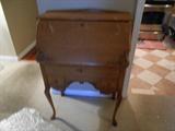 Antique small oak secretary (as is).