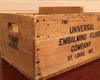 Vintage Universal Embalming Fluid Wood Crate