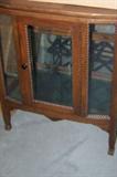 Small Etched Front Display Cabinet (one side glass missing)