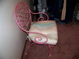 Pink Wrought Iron Arm Chair