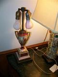 Many Vintage Hand Painted Lamps