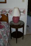 Round side table and lamp