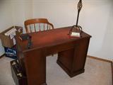 Knee hole desk; chair