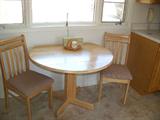 Oak Table and two Chairs