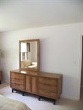 Walnut BR set with Ebony Trim; Dresser with mirror