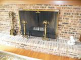 Brass Eagle Andirons and fireplace tools-not the screen