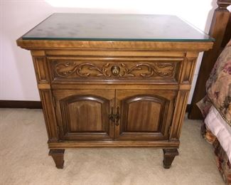 Nightstand with glass top