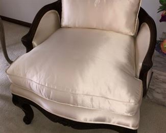 (2) gorgeous silk chairs by Interior Crafts (only 1 is photographed)