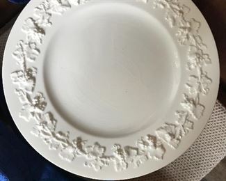 12 Large white Wedgewood Queensware  dinner plates