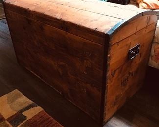old sea chest with Chicago stencilled on side