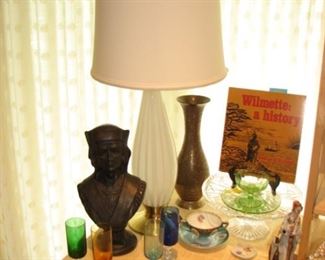 mid century lamps (2), Wilmette history, uranium glass