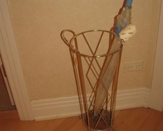 vintage mid century umbrella with stand