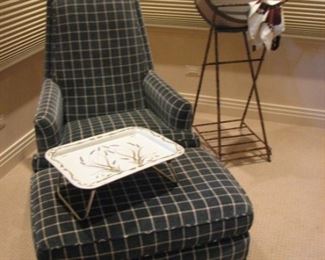 vintage designer chair & ottoman