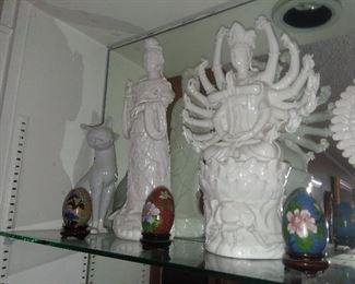 Blanc De Chine Figurines & Cloisonne Eggs